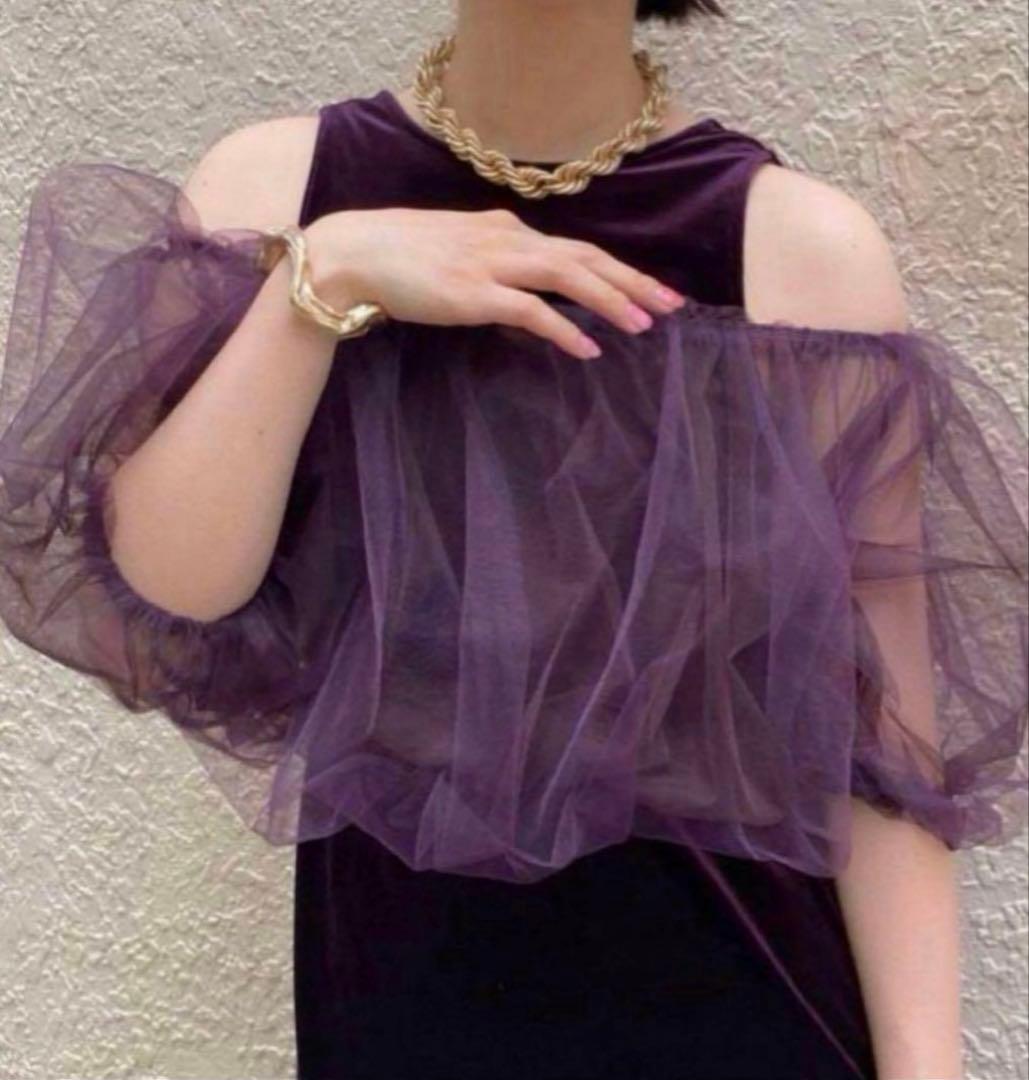 Ameri バルーンベールドレス パープル