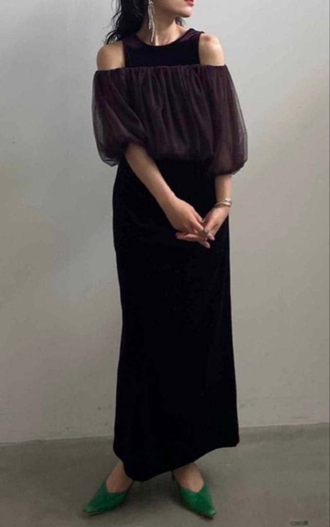 Ameri バルーンベールドレス パープル