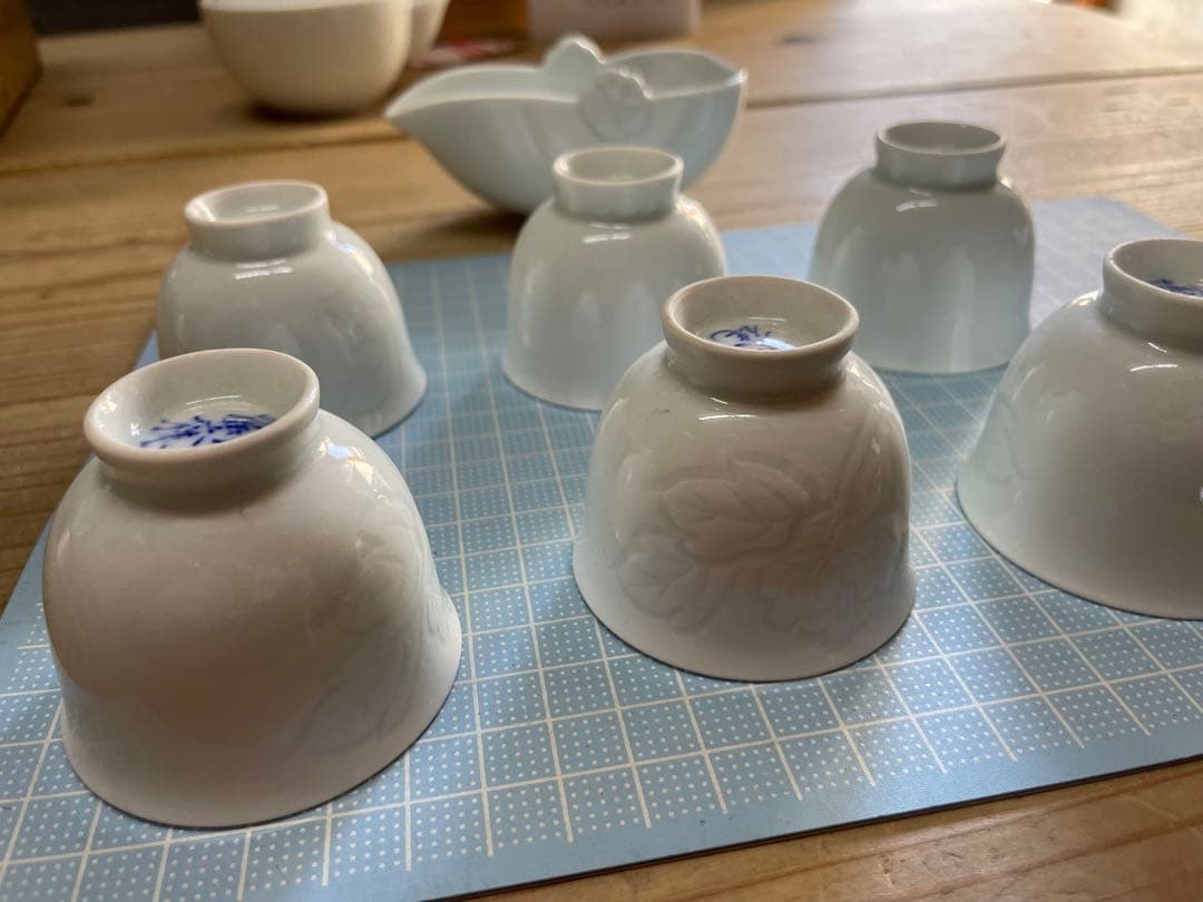 樋渡陶六　煎茶器【m1125 骨董品　茶道具　有田　白磁　茶道　茶器　レトロ 】