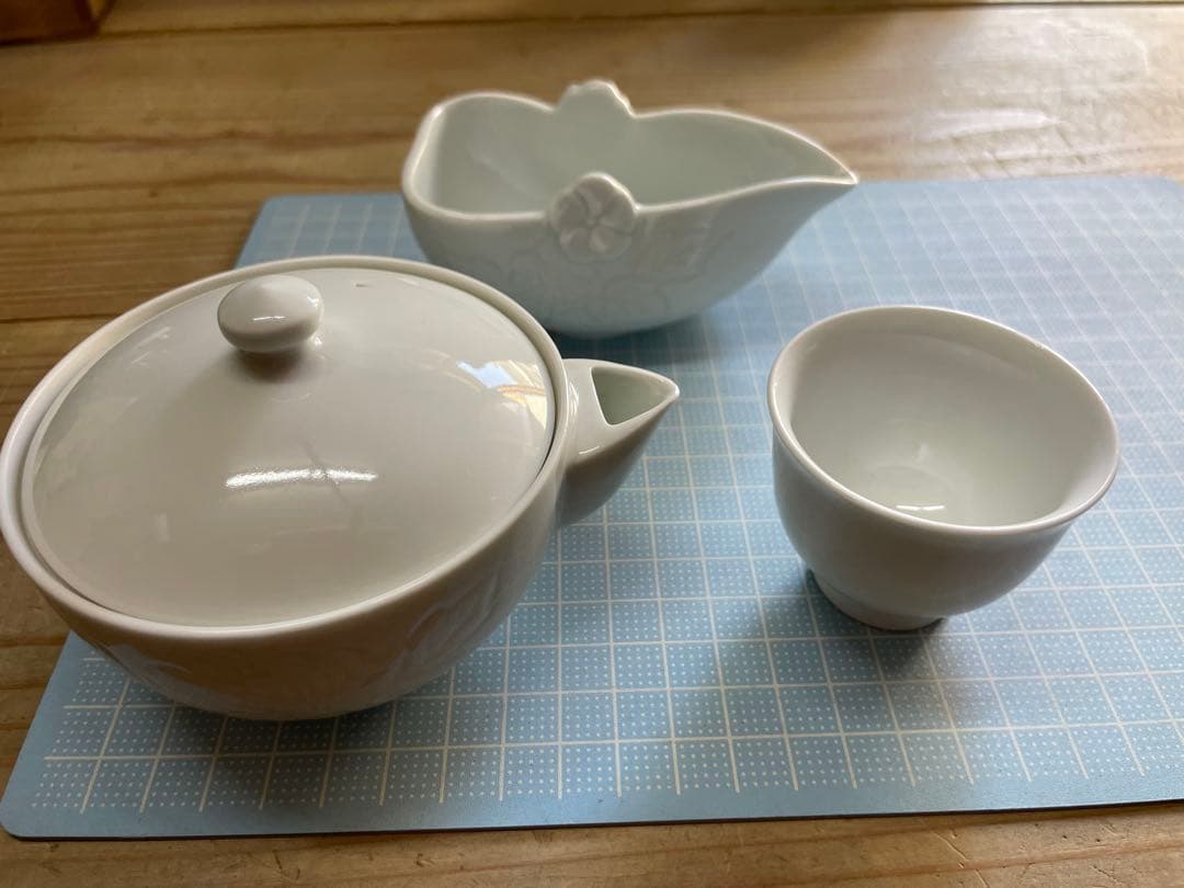 樋渡陶六　煎茶器【m1125 骨董品　茶道具　有田　白磁　茶道　茶器　レトロ 】