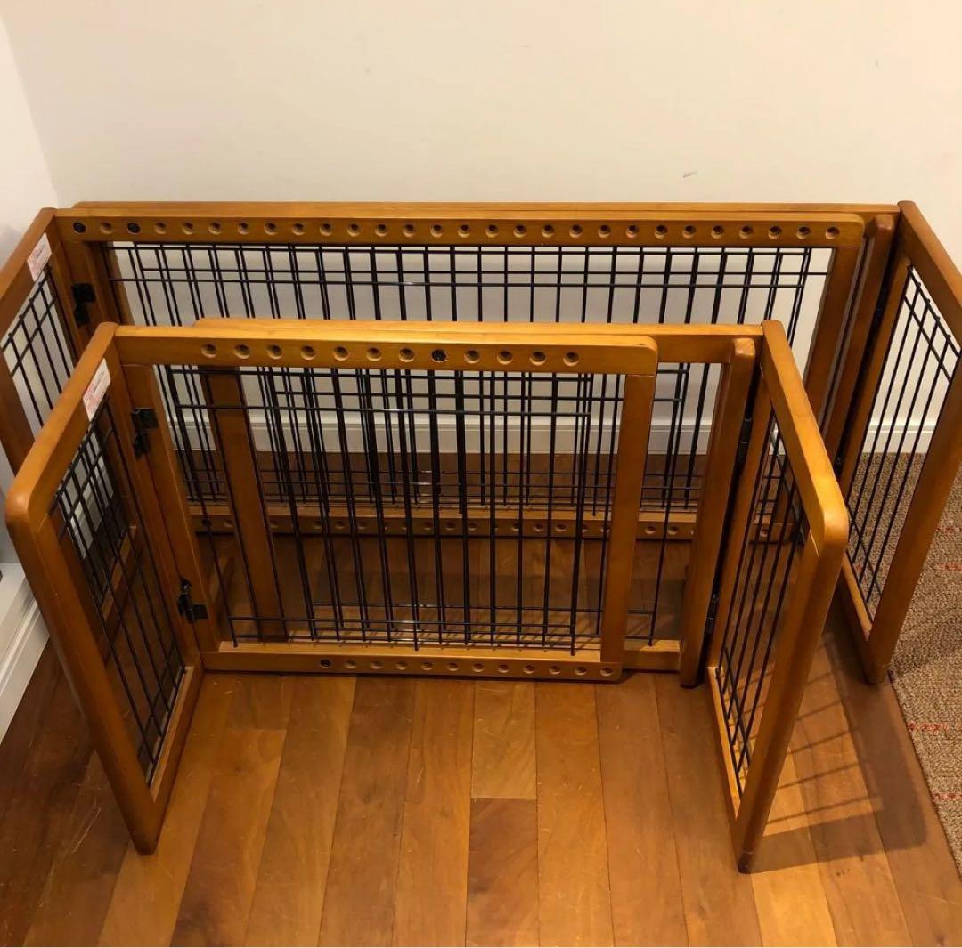 Richell ペット用木製おくだけゲート レギュラー/ワイド　2台セット