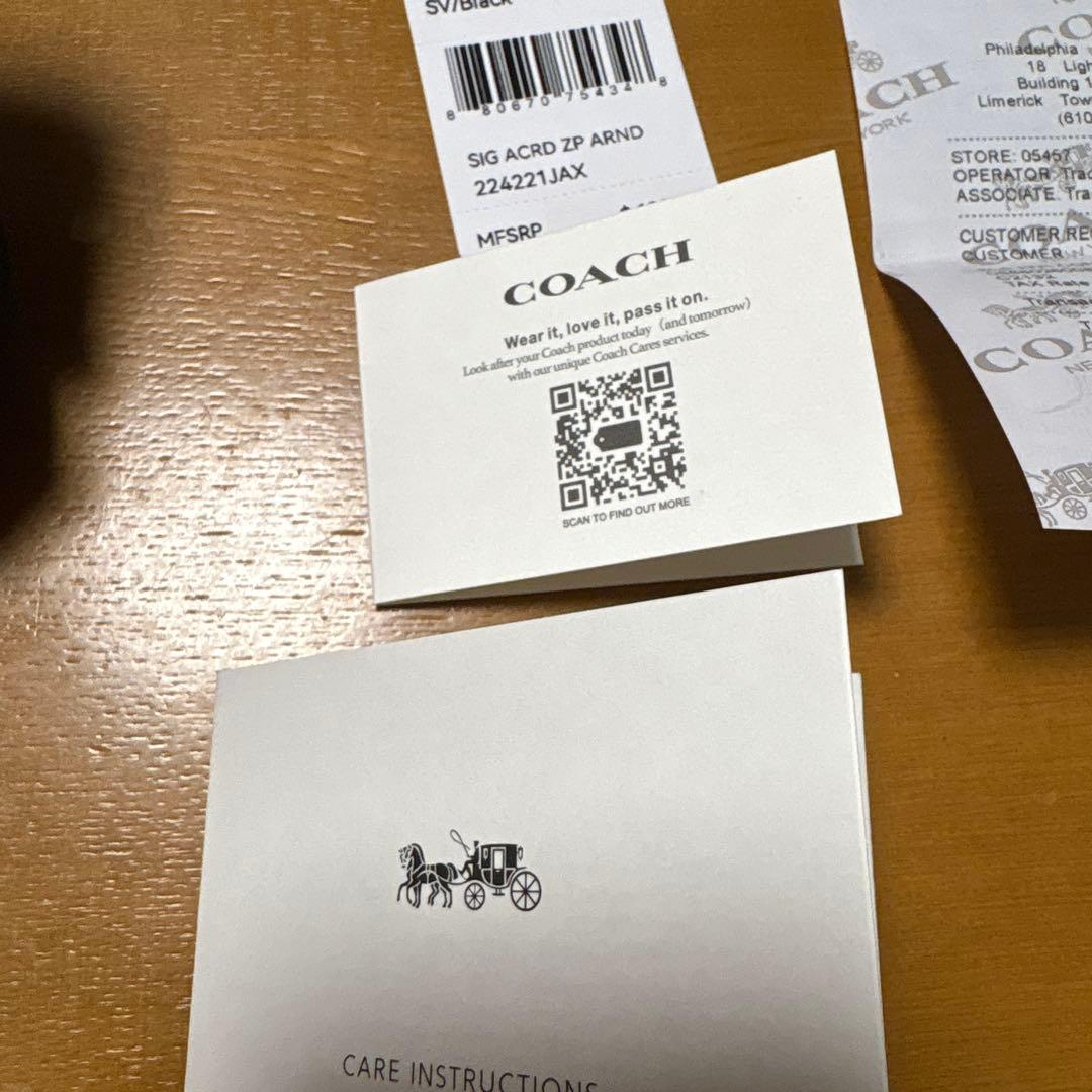 COACH キスロック がま口 ケース ブラック