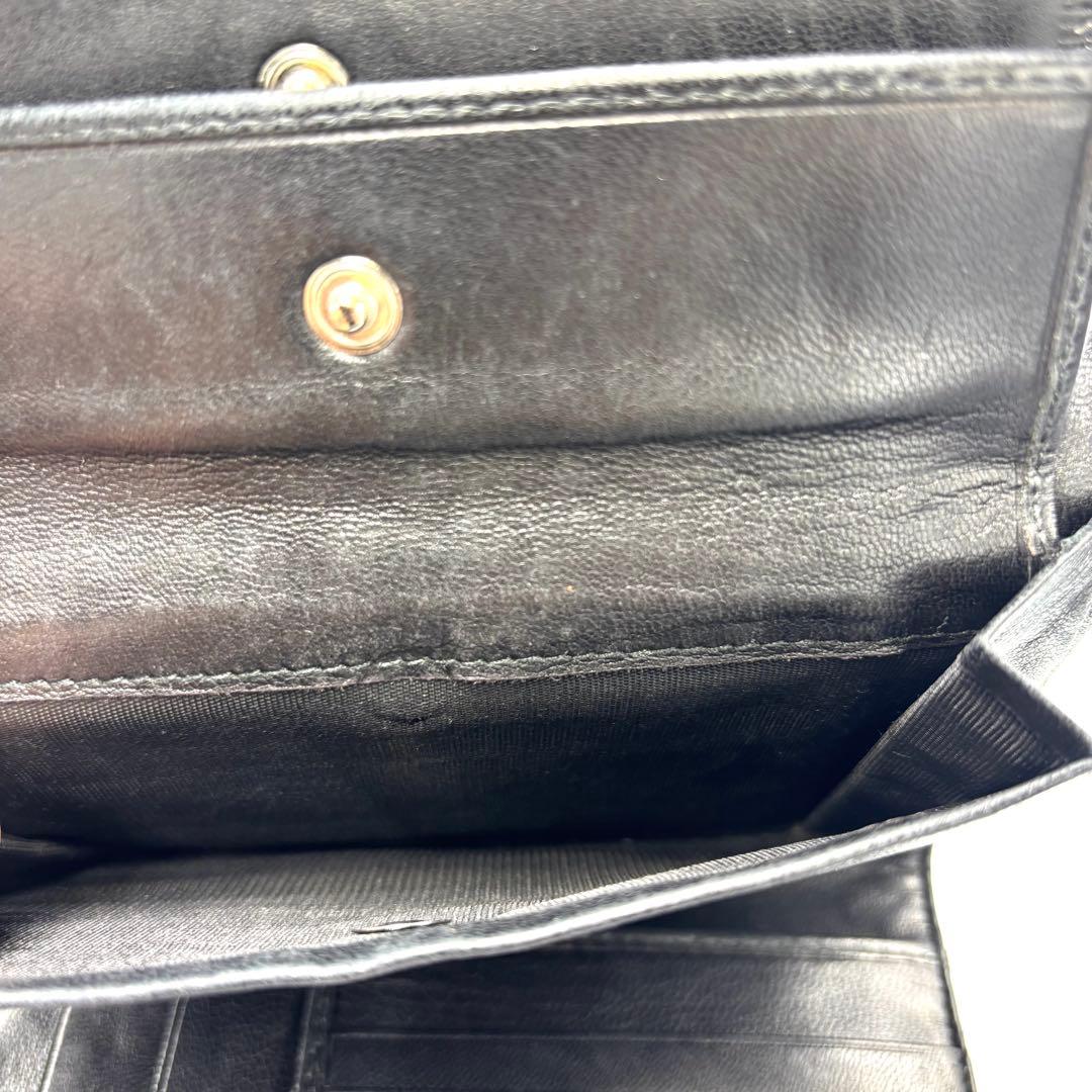 美品　プラダ　ナイロン/レザーブラック三つ折り財布　三角ロゴ　レディース　メンズ