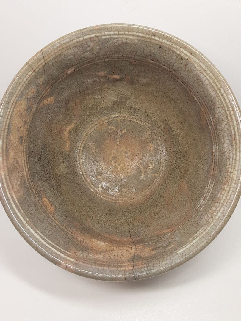 B312　時代古作 在銘 李朝三島白象嵌菓子鉢 直径22.3㎝ 茶道具　　DD