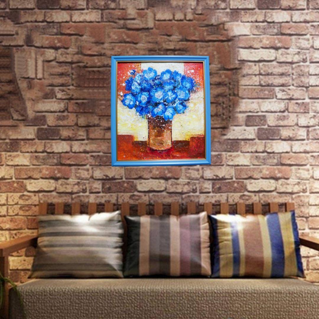 油絵 油彩 油彩画 絵 絵画 【Nemophila】