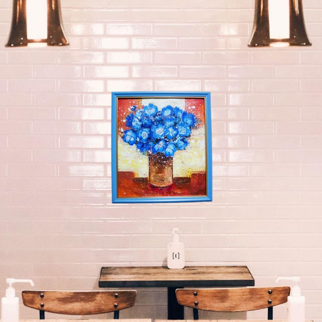 油絵 油彩 油彩画 絵 絵画 【Nemophila】