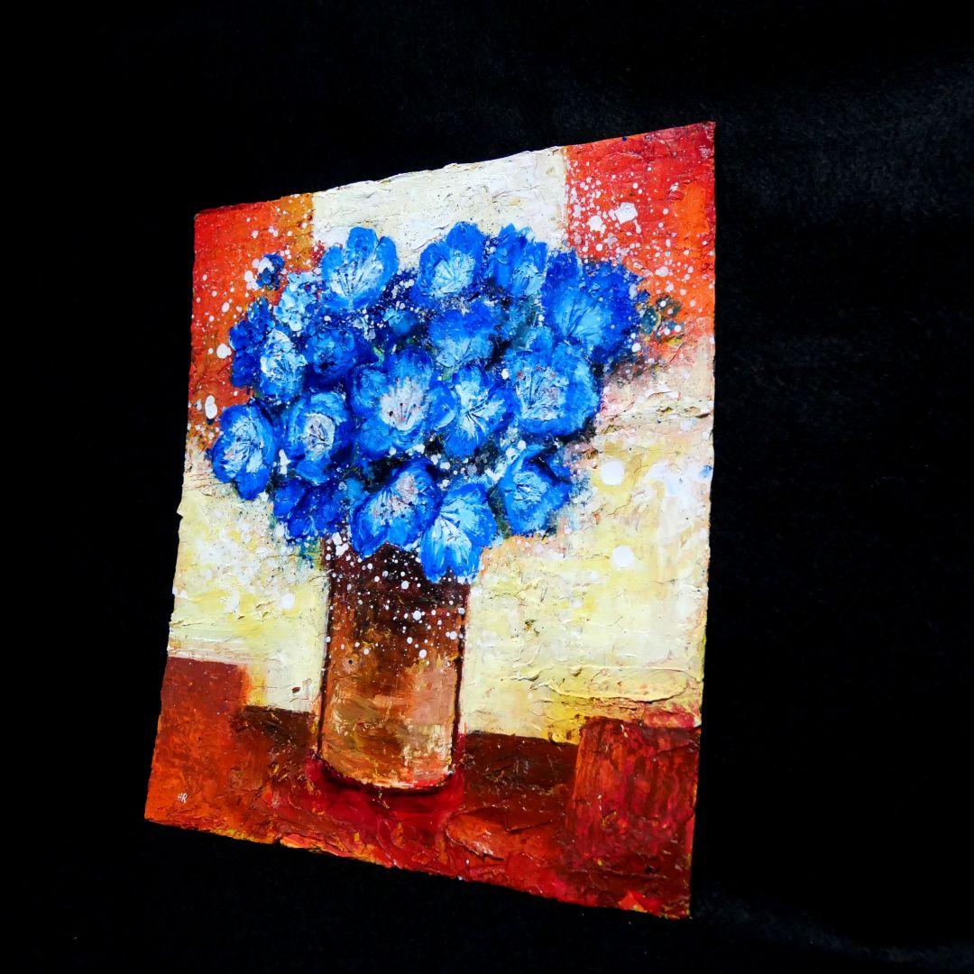 油絵 油彩 油彩画 絵 絵画 【Nemophila】