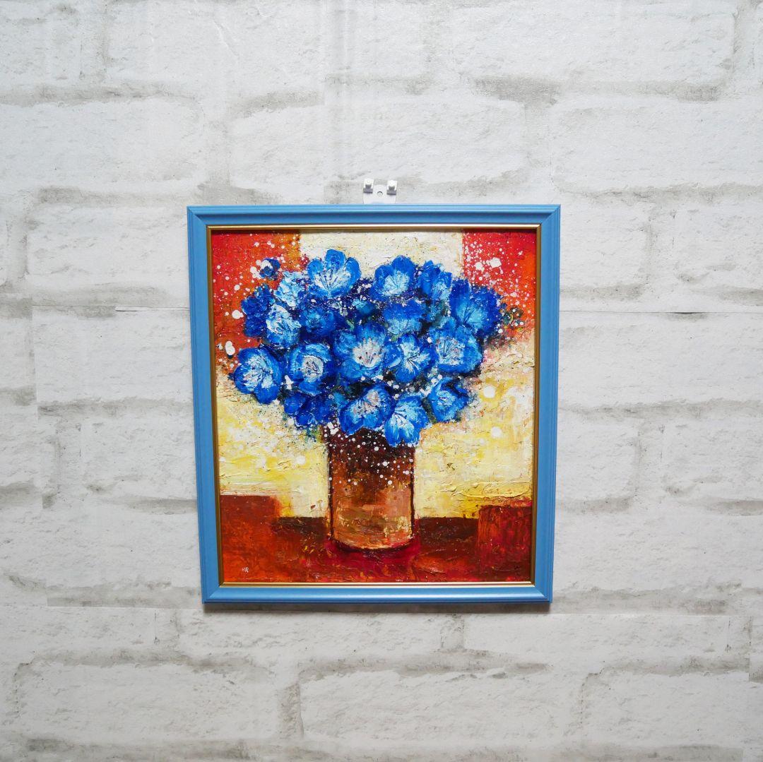 油絵 油彩 油彩画 絵 絵画 【Nemophila】