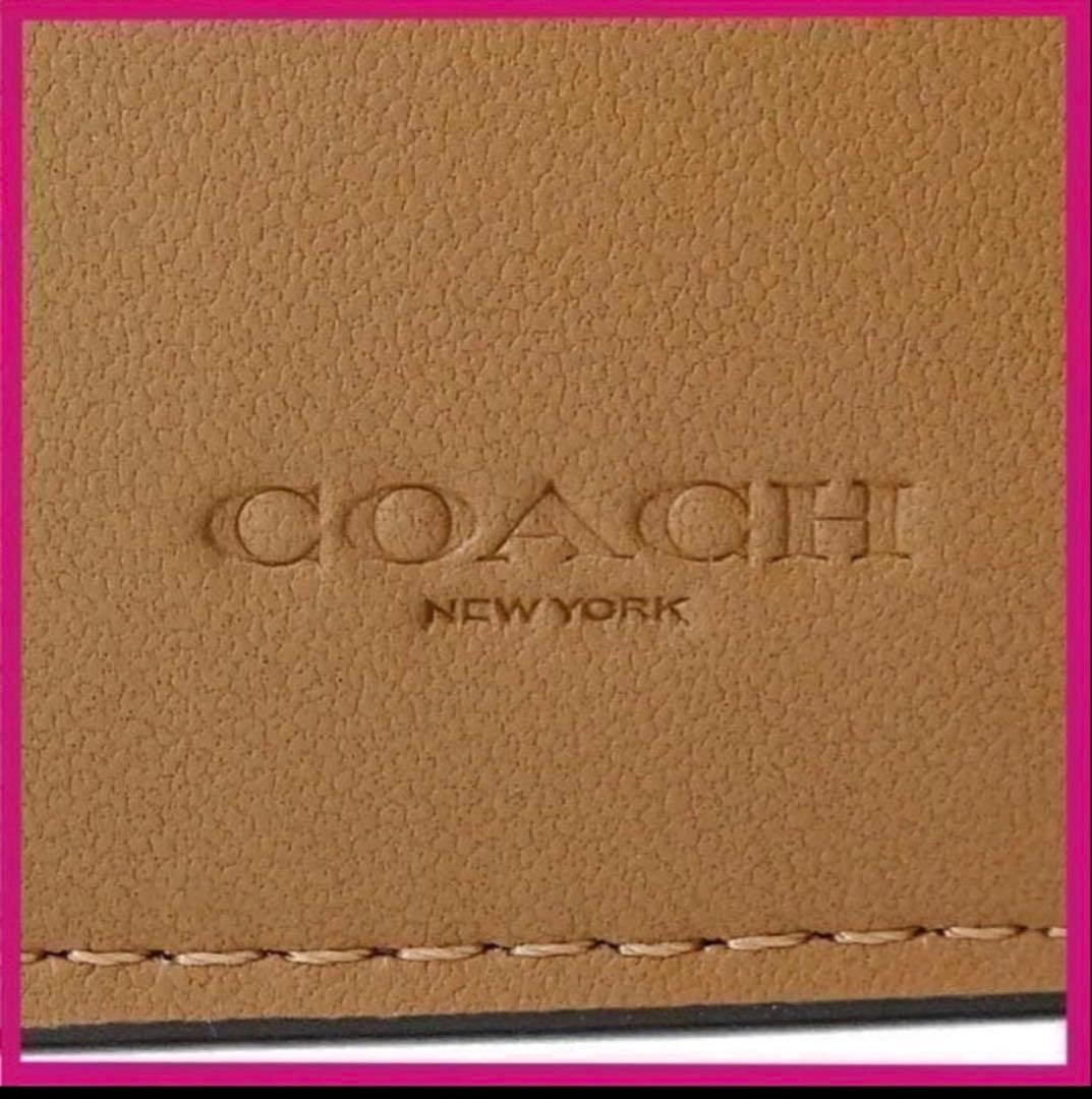 コニタン　coachコーチタビー高級スムースレザー二つ折り財布