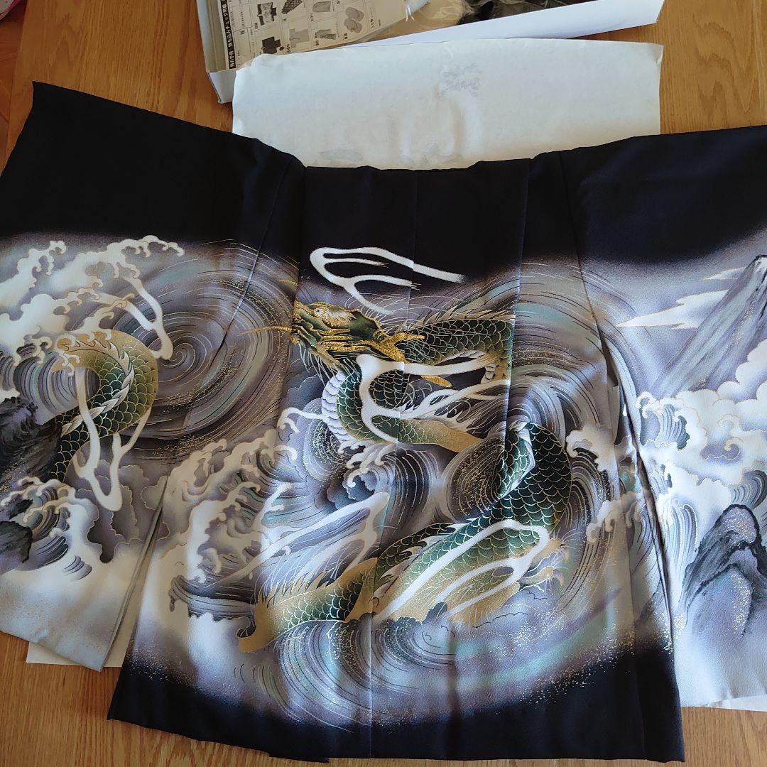 男の子用七五三用　龍デザイン着物セット