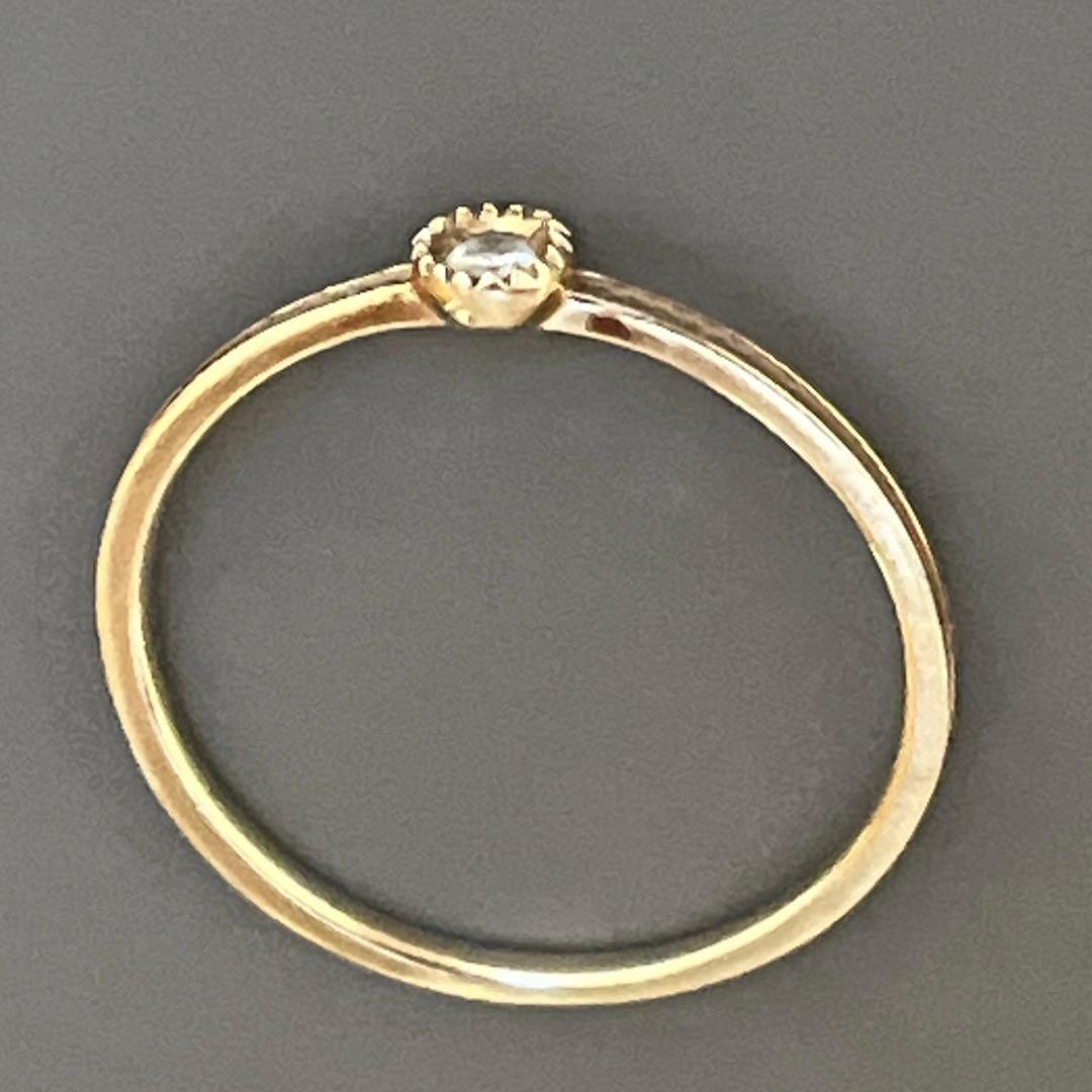 ete YG 10K 0.03ct ダイヤモンド 11号 リング　ミルグレイン
