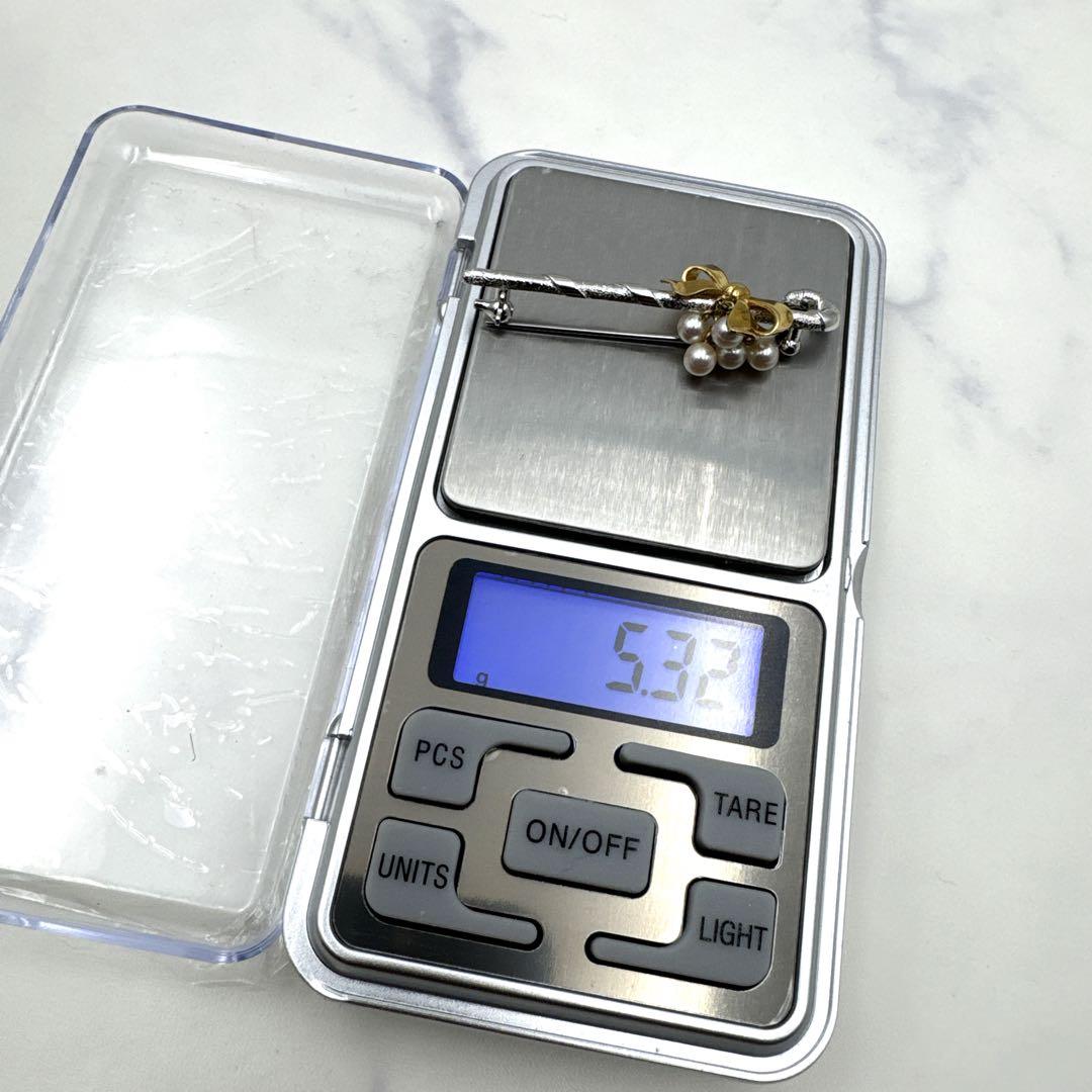 【極美品】MIKIMOTO ミキモト リボン K18×SV ブローチ