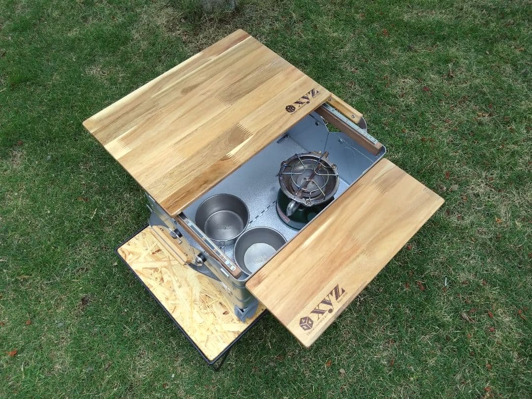 スノーピーク　シェルフコンテナ25用　スライド天板＆サイドテーブル＆サイドバー