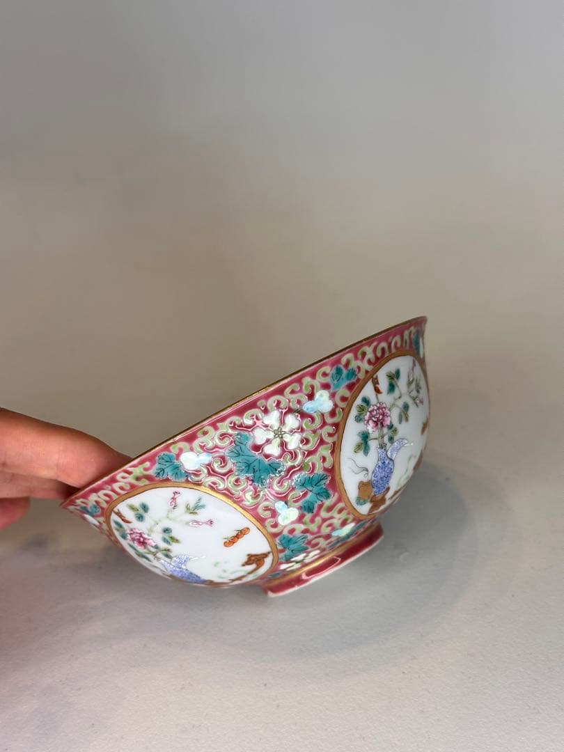 中国 大清光緒年製 花卉文 小碗 骨董品 コレクション 美品