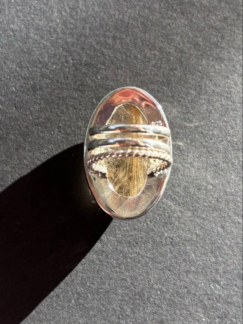 特別価格【新品】大きな　ルチルクォーツ　リング　13号