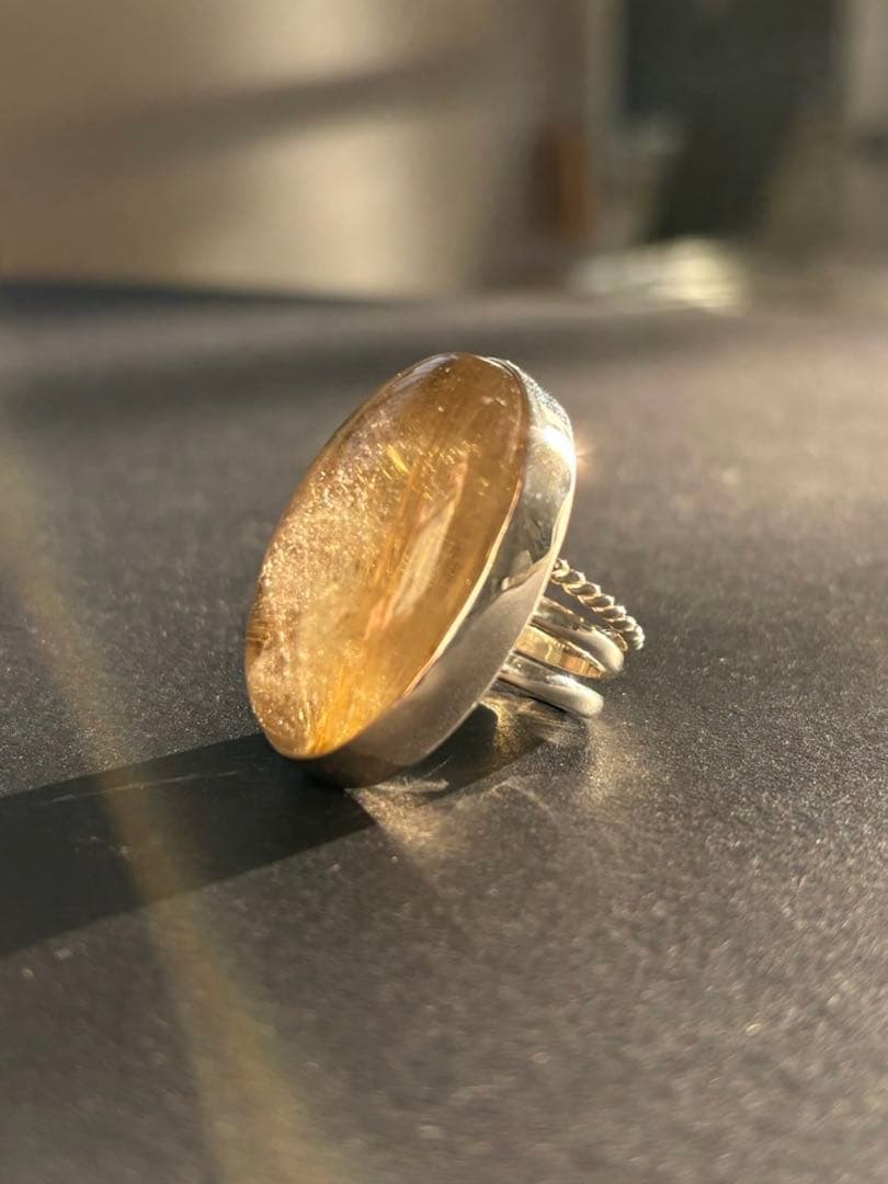 特別価格【新品】大きな　ルチルクォーツ　リング　13号