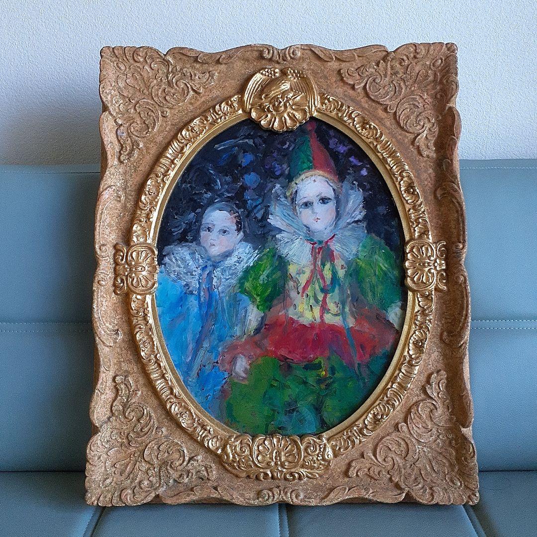 ピエロ　ガラス絵　桜川洋子さん