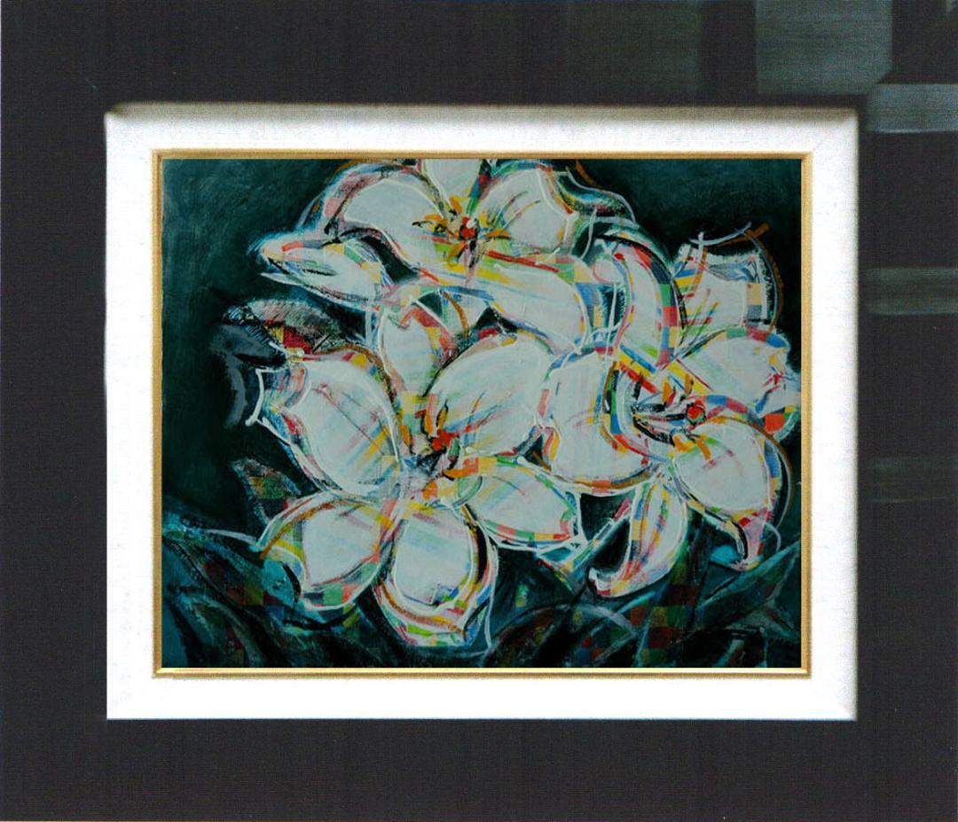 油絵 菅家令子 絵 絵画 インテリア F4-091316 花 ゆり