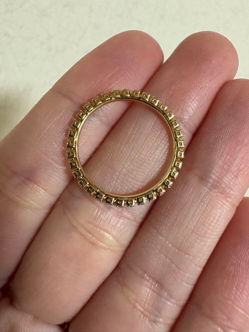 K18 YG ダイヤモンドフルエタニティリング14号