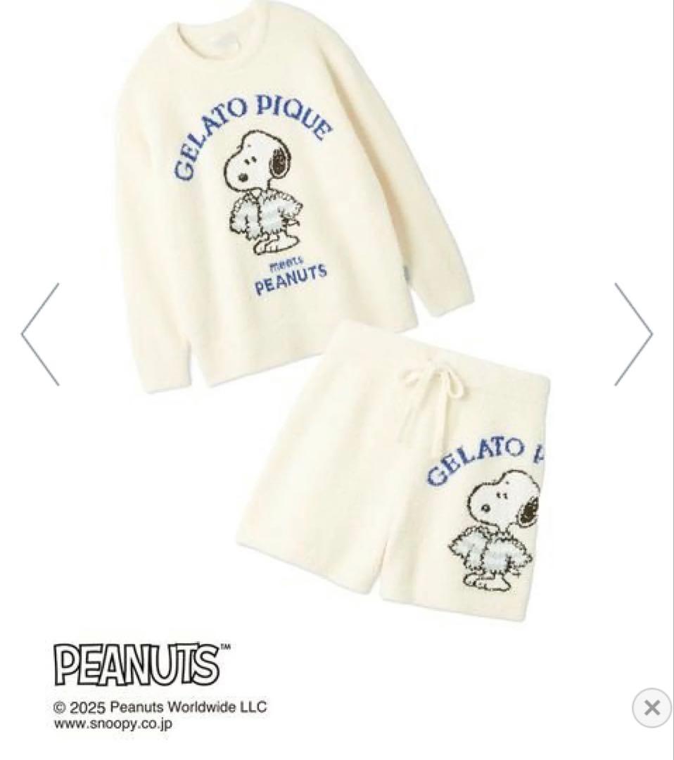 ジェラートピケ　スヌーピー ルームウェア　プルオーバー&ショートパンツ