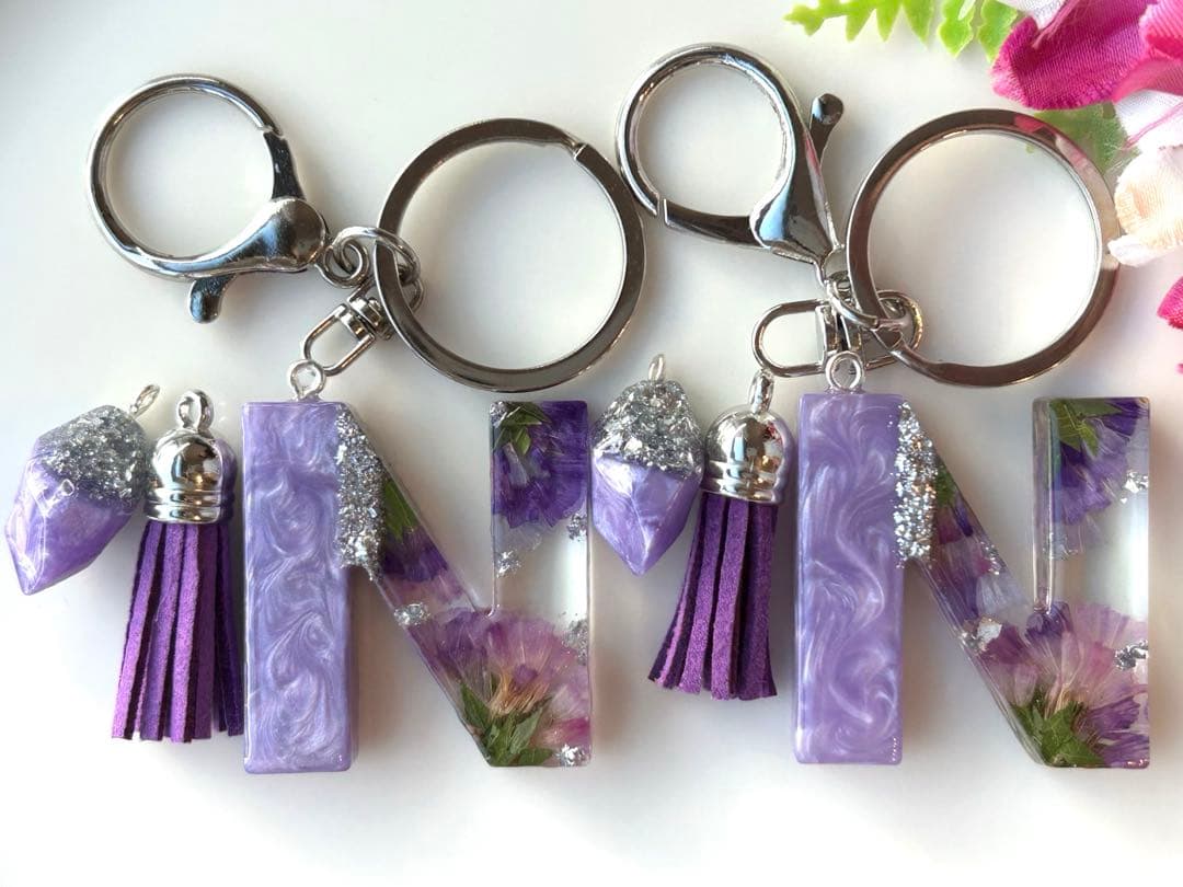 のん。　Nイニシャルキーホルダー　ハンドメイド　10点