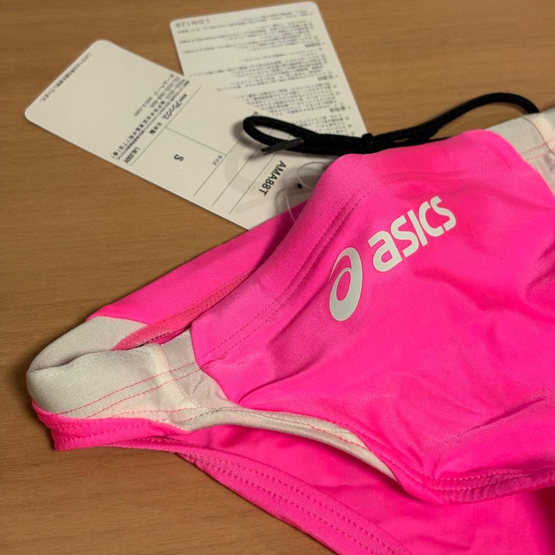 【新品】asics AMA88T 競パン ピンク/白 ハイドロCD 競泳水着
