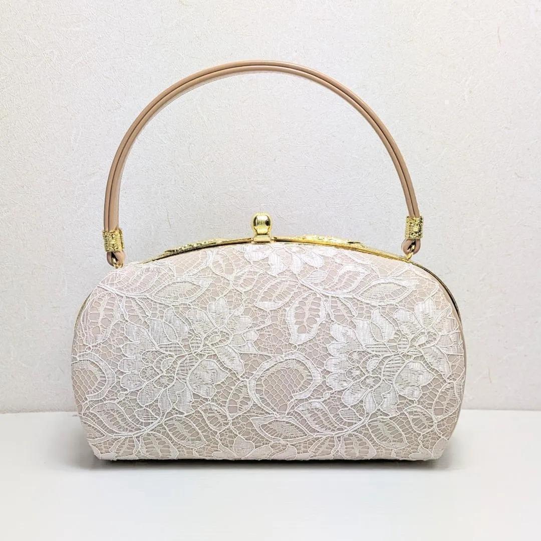 草履 バッグ セット レース ベージュ ゴールド フリーサイズ u61