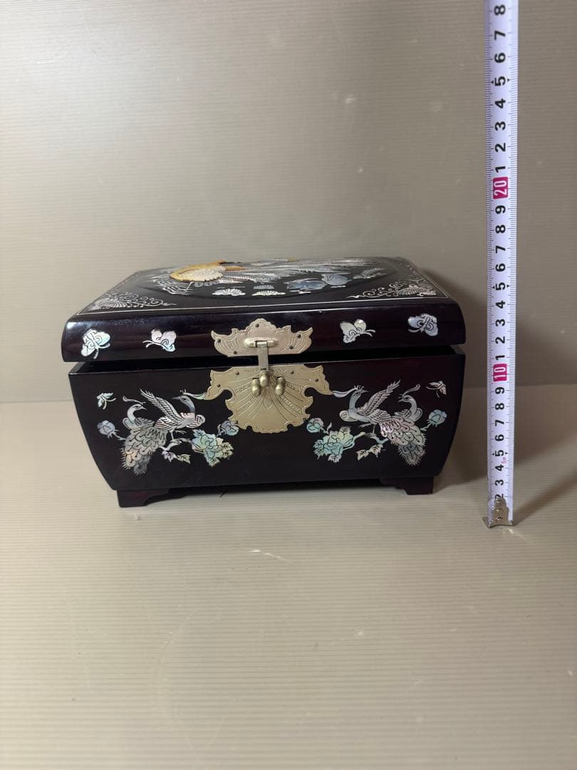 2794 螺鈿細工 花鳥　宝石箱 小物入れ 漆器 アクセサリーケース