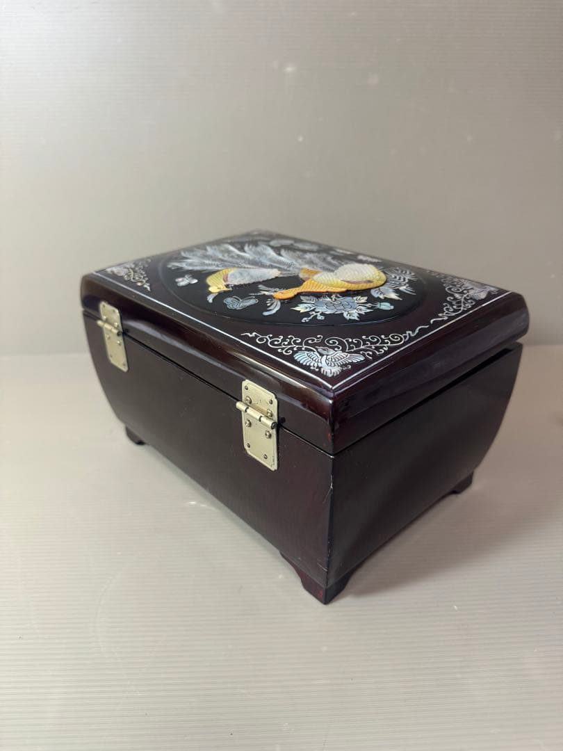 2794 螺鈿細工 花鳥　宝石箱 小物入れ 漆器 アクセサリーケース