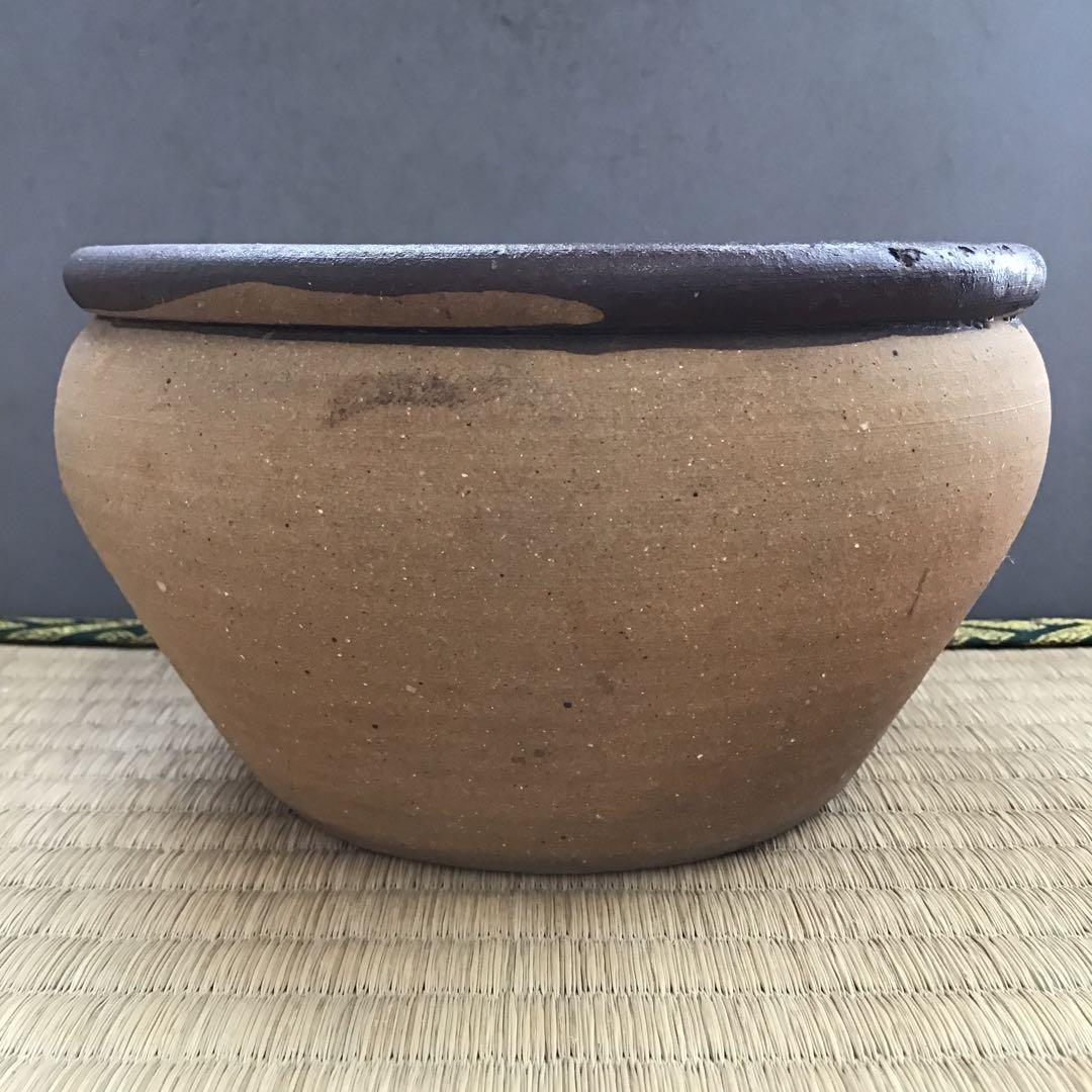 茶道具　南蛮内渋建水　八幡窯　堀野証嗣作　栞　共箱　S130KS