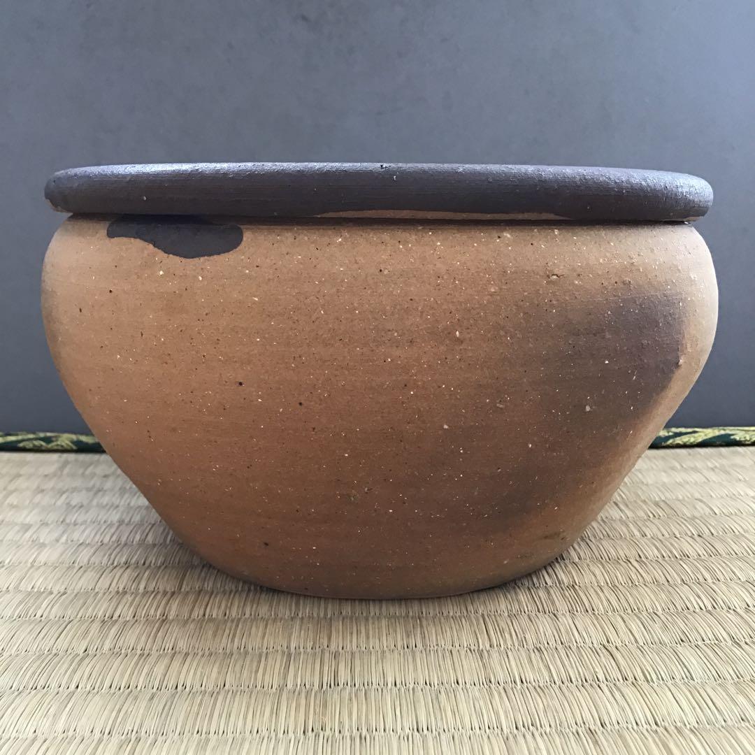 茶道具　南蛮内渋建水　八幡窯　堀野証嗣作　栞　共箱　S130KS