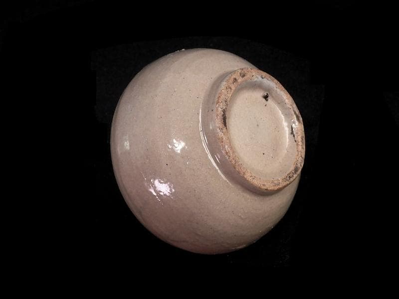 李朝　瀬戸　古伊万里　染付　岩に柳の図　油壷　E414AS-fblx