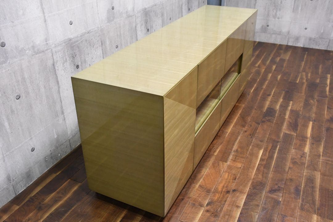 EHK32 美品 IDC大塚家具 デコレ サイドボード 79万 バスウッド材