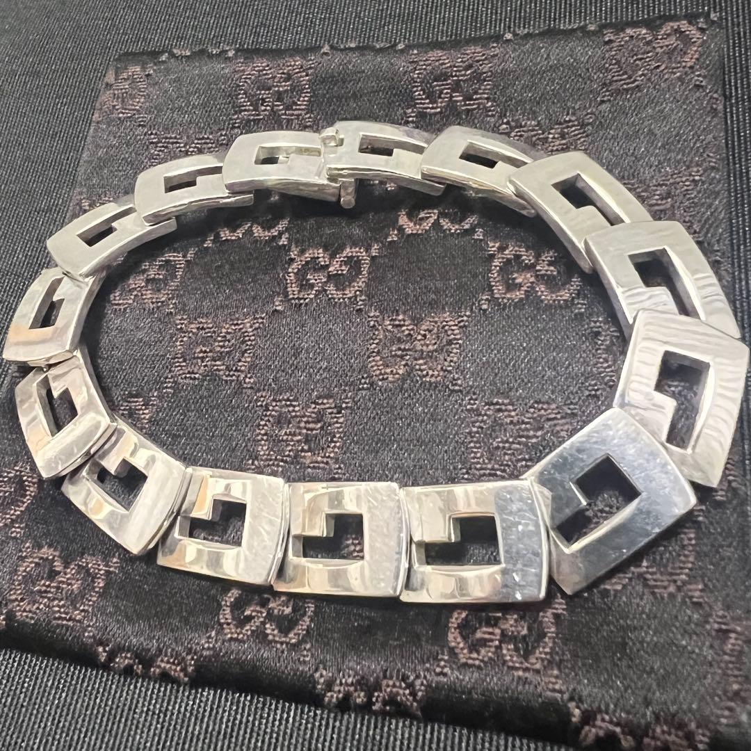 美品✨グッチ ブレスレット Gロゴ モチーフ シルバー SV925
