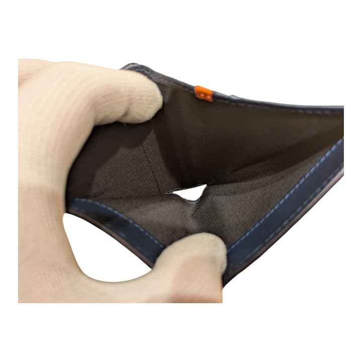 【新品未使用】ポールスミス　二つ折り　クロコ型押し　財布　ネイビー