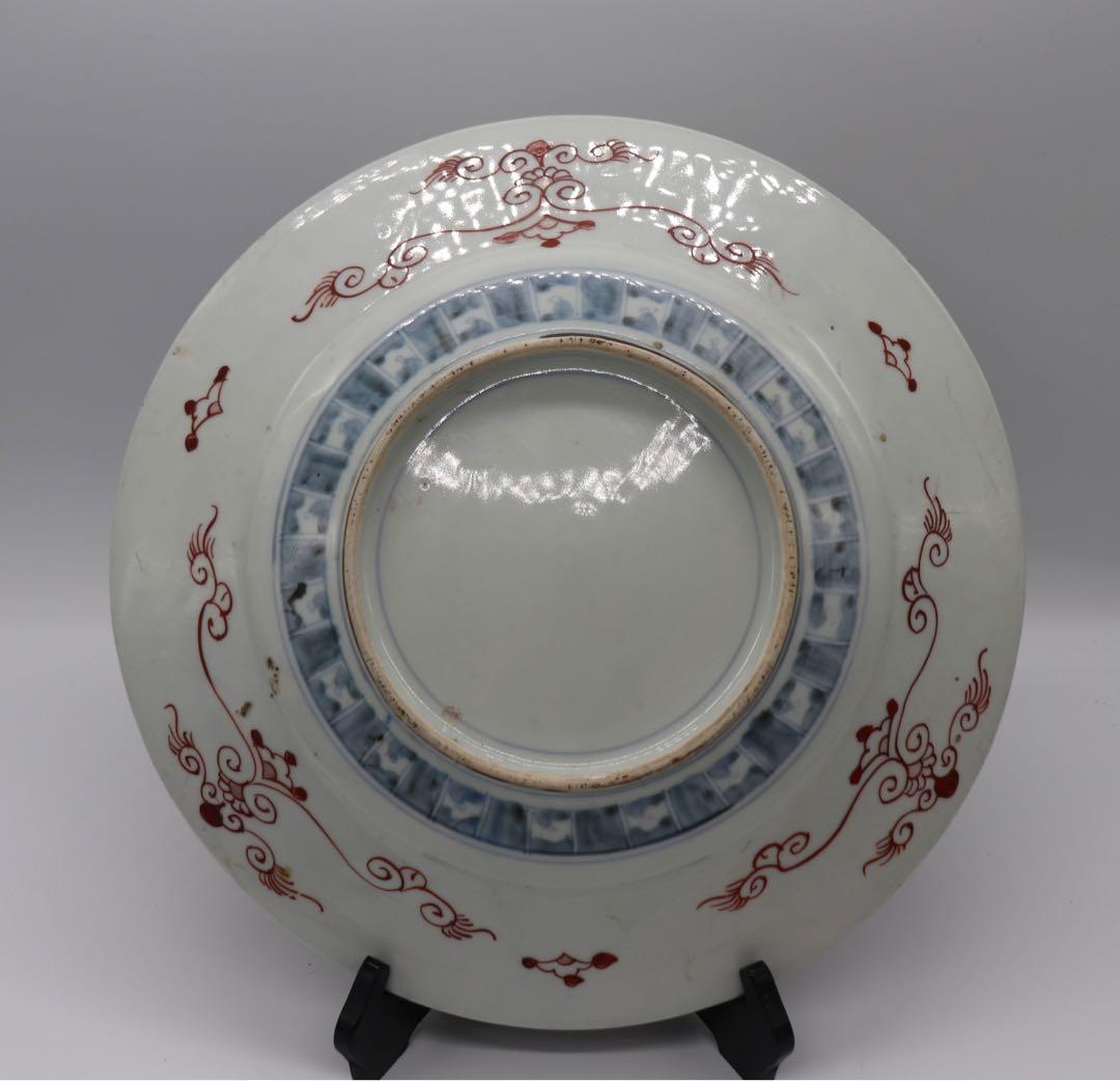 中国　康熙伊万里　鳳紋大皿　木箱入　送料込み1229