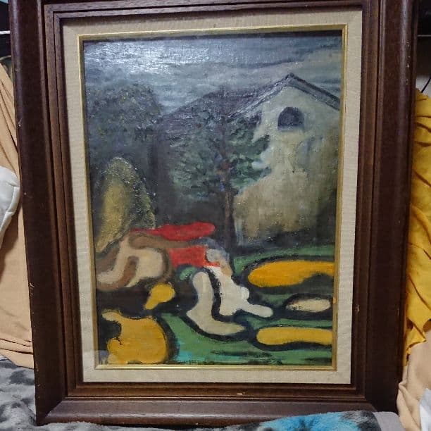 絵画  古い油彩肉筆  作者名 題名 無し