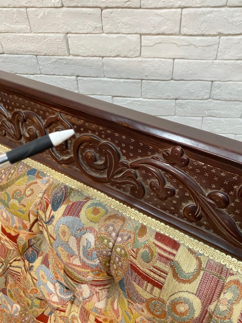 【東京都内23区配送無料】アンティーク　ファブリック　ソファー　スタジオ　撮影