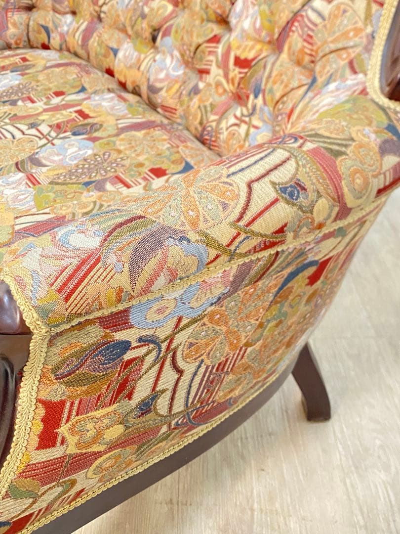 【東京都内23区配送無料】アンティーク　ファブリック　ソファー　スタジオ　撮影