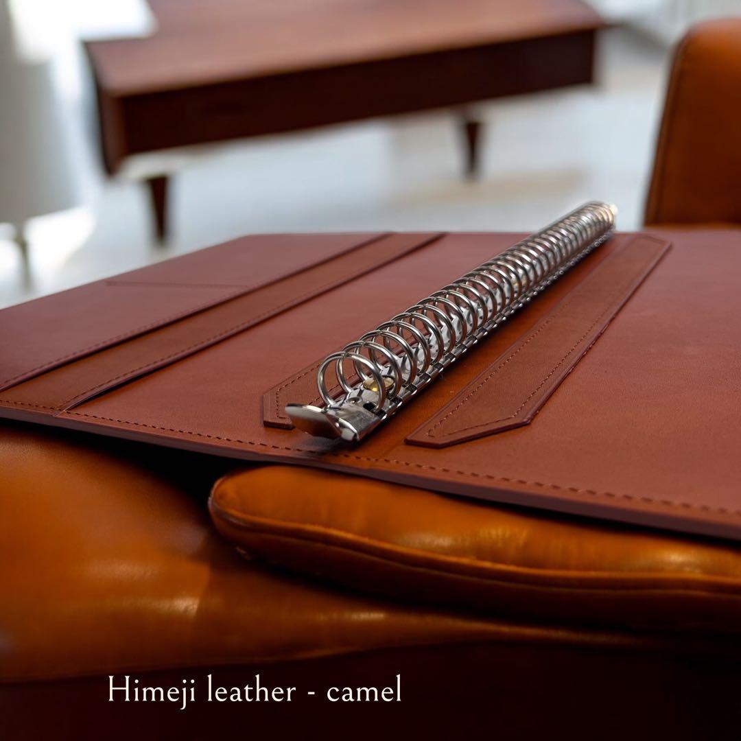 【onichan・刻印有】ルーズリーフ バインダー B5 26穴キャメル①