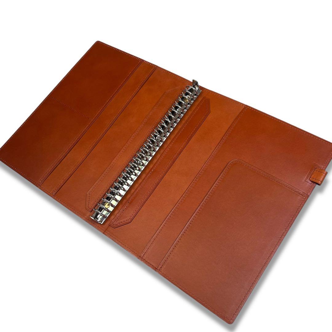 【onichan・刻印有】ルーズリーフ バインダー B5 26穴キャメル①