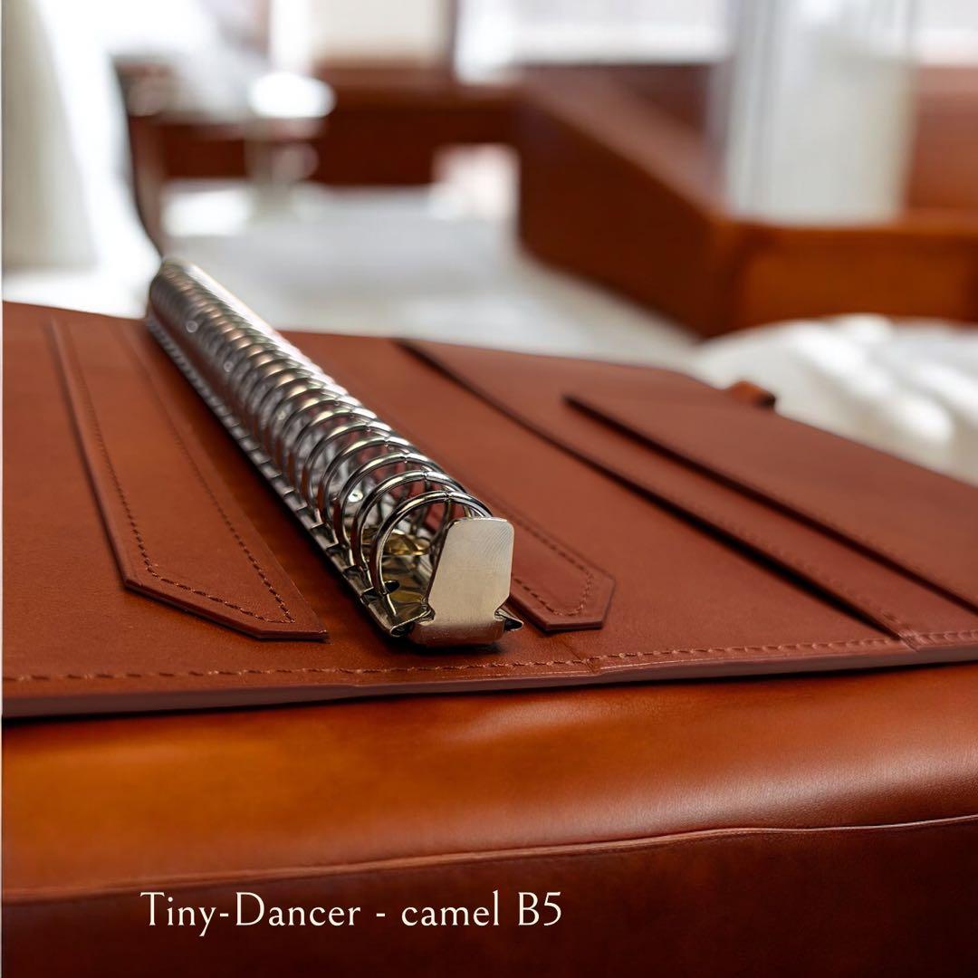 【onichan・刻印有】ルーズリーフ バインダー B5 26穴キャメル①