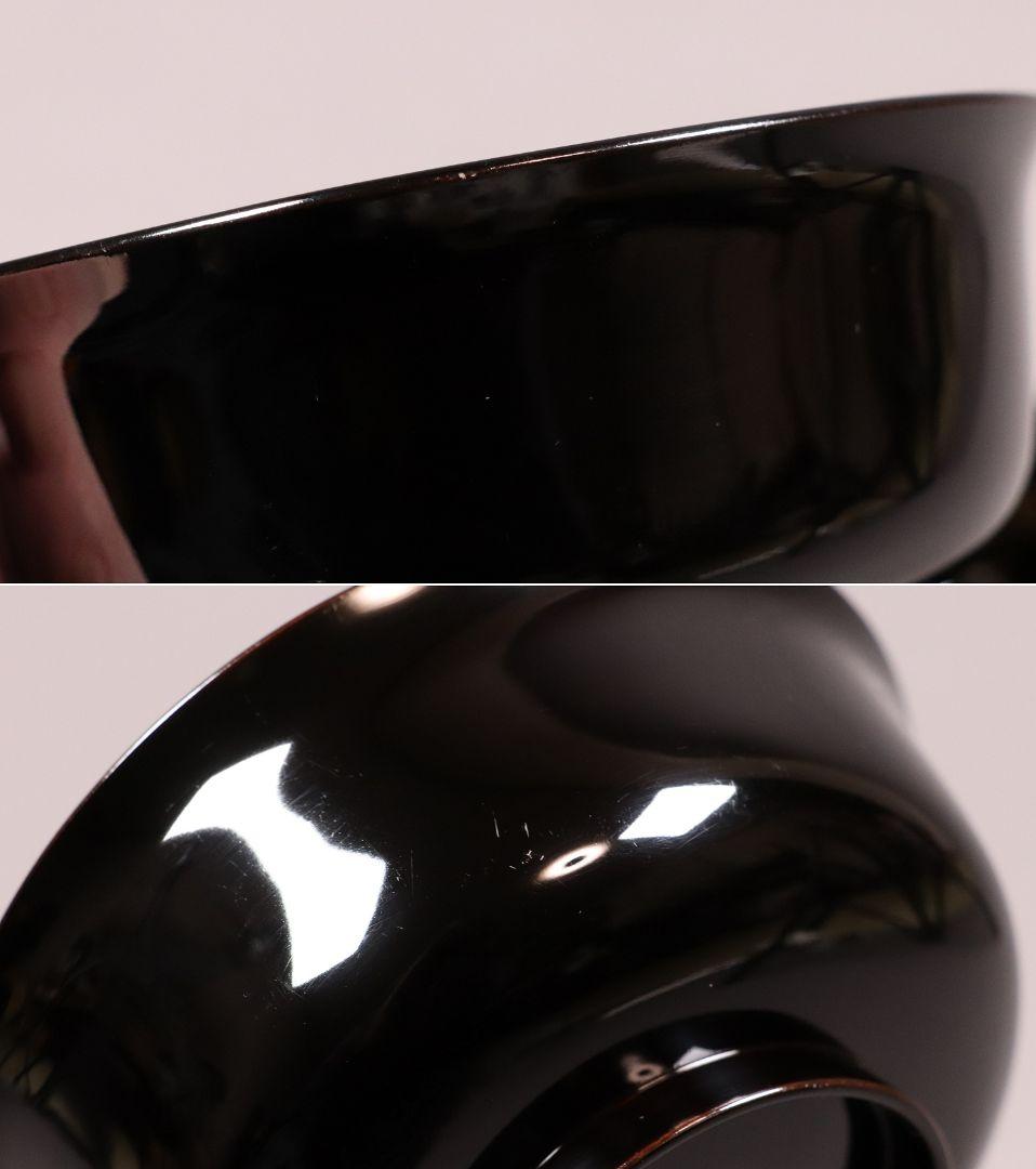 時代木製漆器 加賀蒔絵 牡丹 梅 草花 高蒔絵 黒塗椀 二客 漆芸 CL55