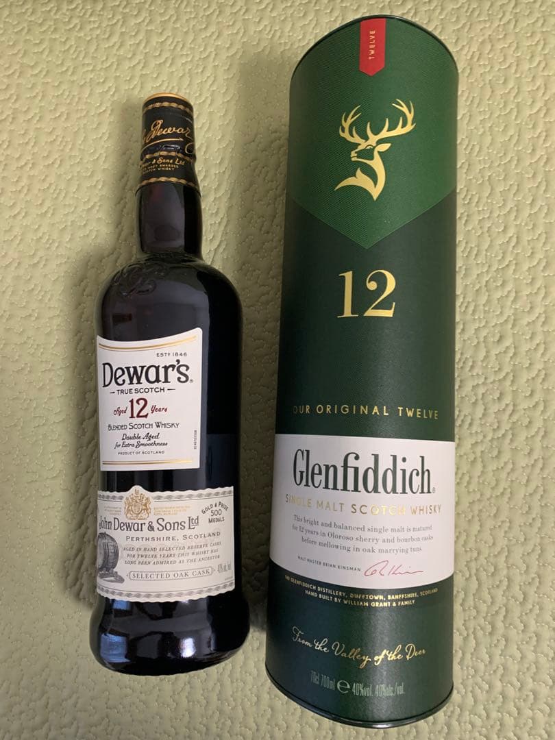 Dewar's & Glenfiddich 12年ウイスキーセット