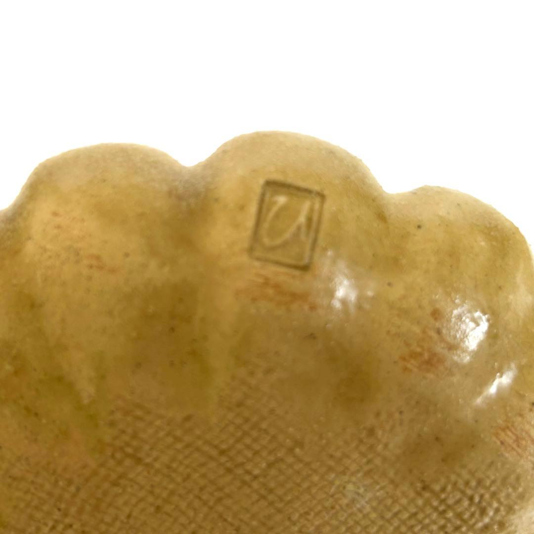 【希少、美品】小皿 皿 菊小皿 5枚 木箱美濃焼の名工　大嶋久興　【子の日窯】