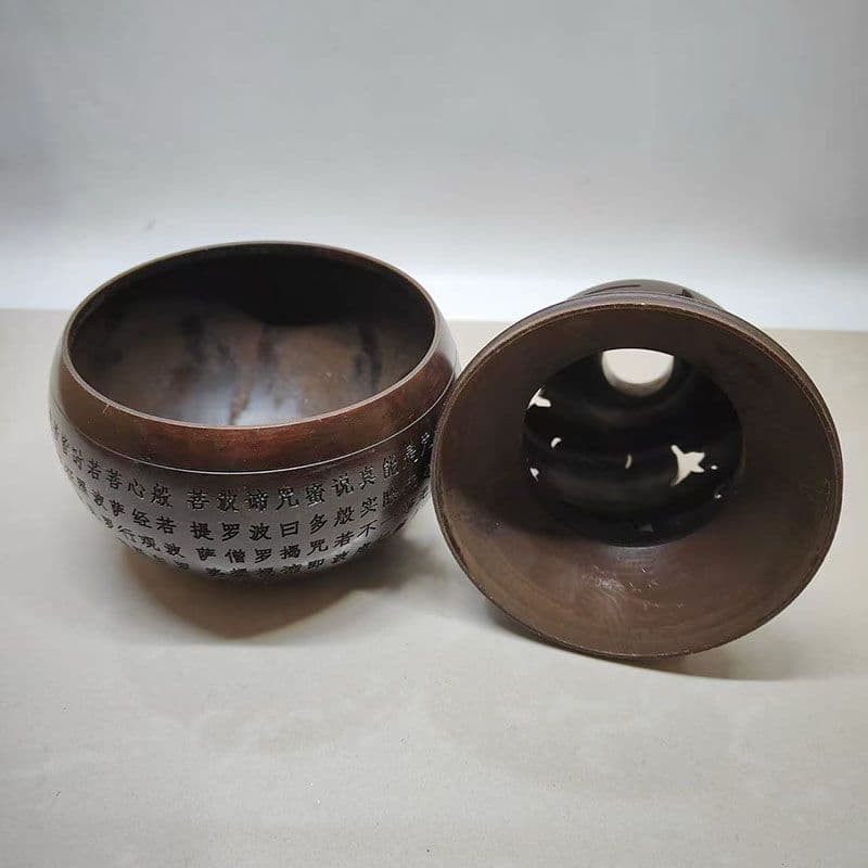 銅製 香炉 透かし彫り心経瓢簞香炉 室内 茶台 書房 薫香炉 装飾品 工芸品置物