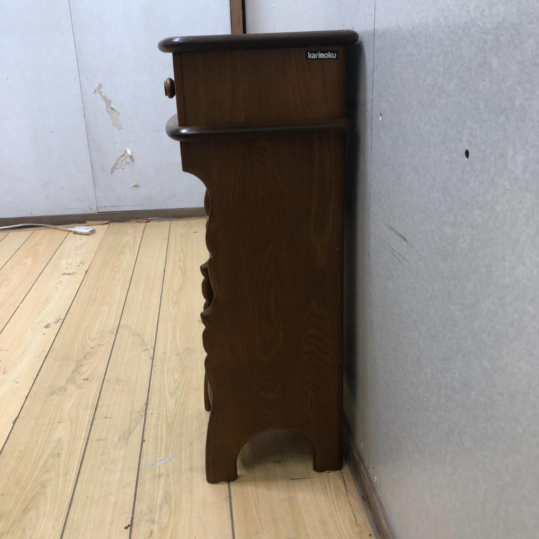 美品 カリモク 電話台 オールドカリモク アンティーク 88192-1-③