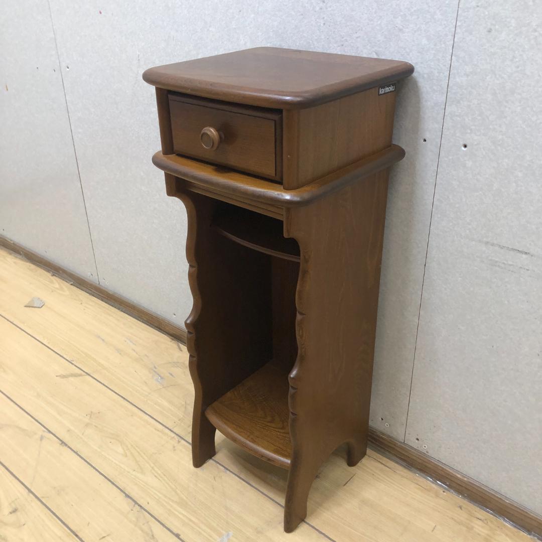 美品 カリモク 電話台 オールドカリモク アンティーク 88192-1-③