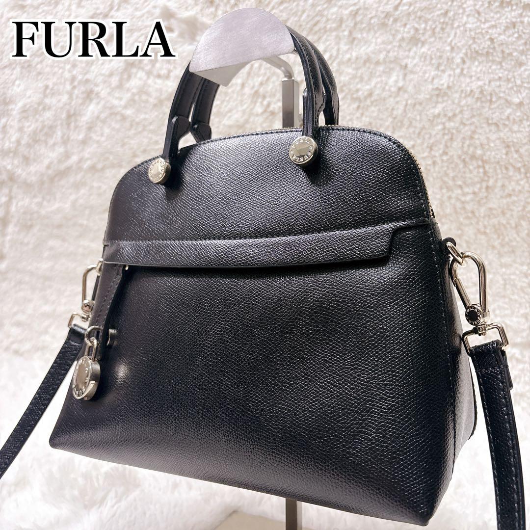 人気！ FURLA パイパー ハンドバッグ 2WAY ショルダーバッグ 黒