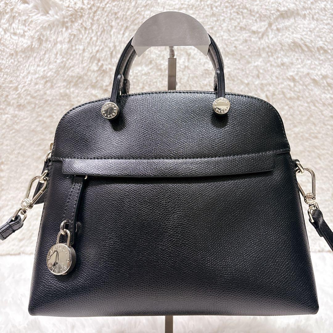 人気！ FURLA パイパー ハンドバッグ 2WAY ショルダーバッグ 黒